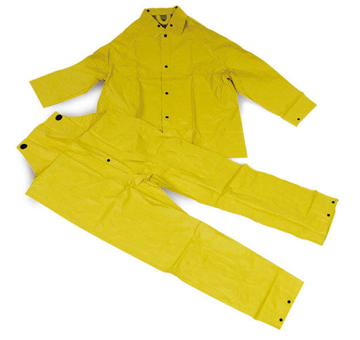 Vented Heavy-Duty 2 Piece Rain Suit, Laminated Vinyl (Safety Yellow)